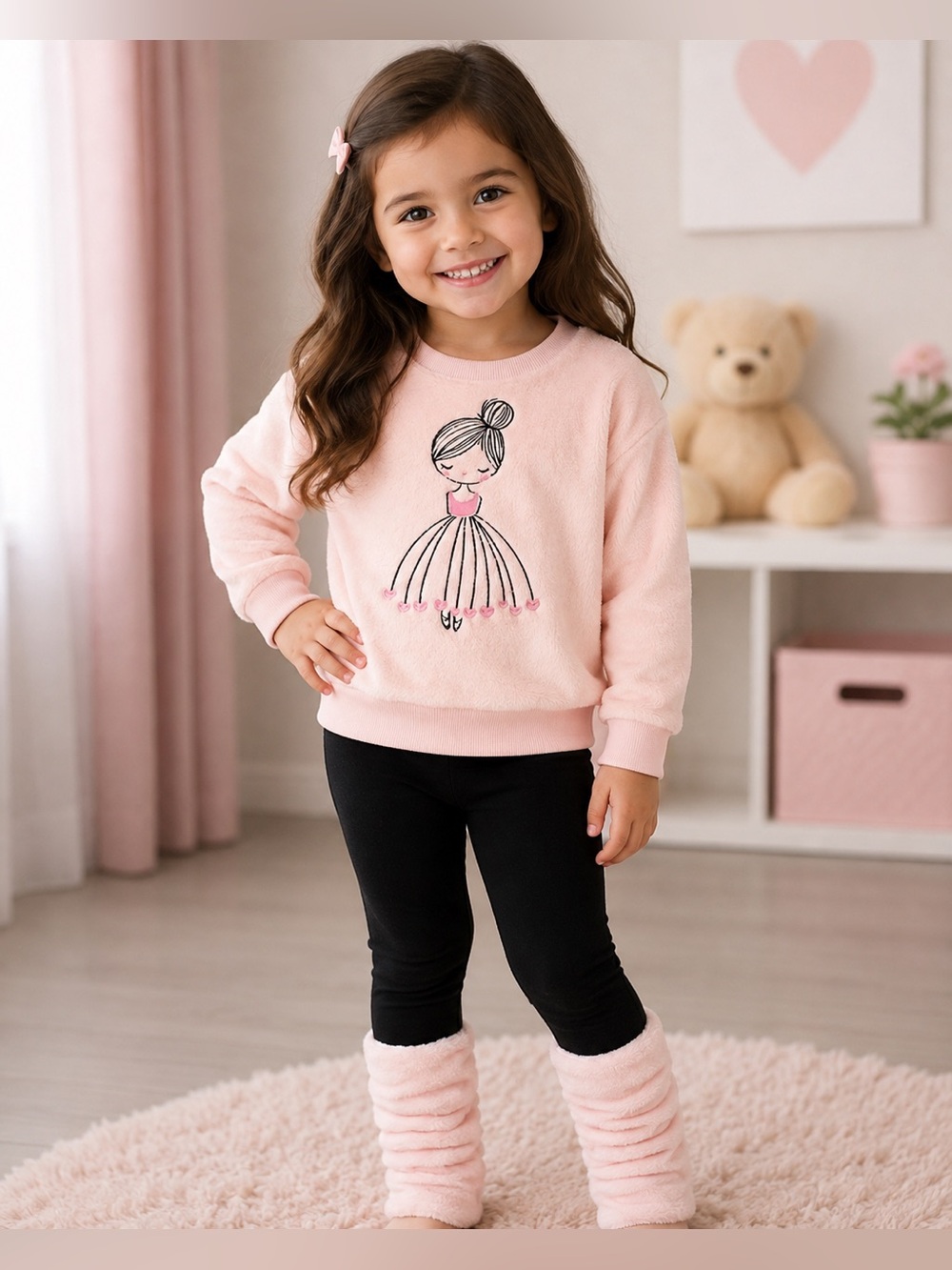 Little Girl Two-Piece Embroidered Casual Set